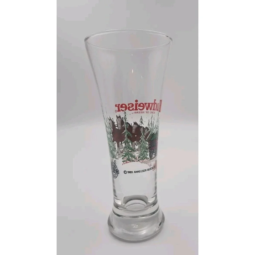 Vintage Budweiser Beer Glasses‎ - Set Of 2 - Talking Lizards And Clydesdales